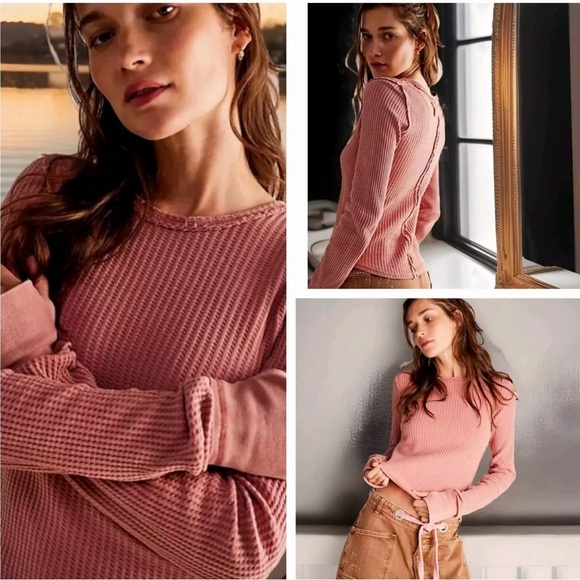 FREE PEOPLE We The Free Roll With it Thermal Mauve XSmall - Picture 1 of 9